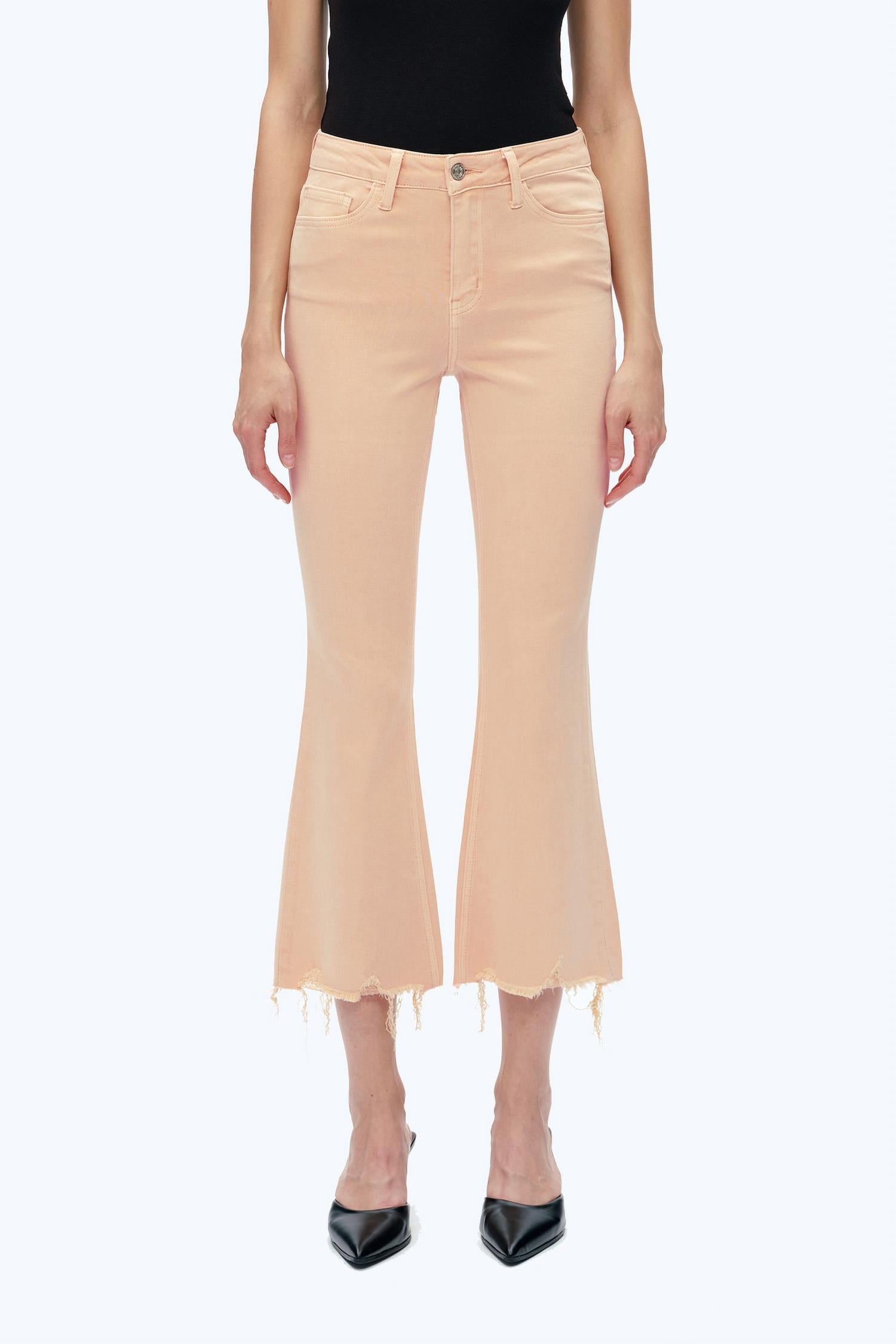 Bayeas - High Rise Vintage Crop Flare Denim Jeans