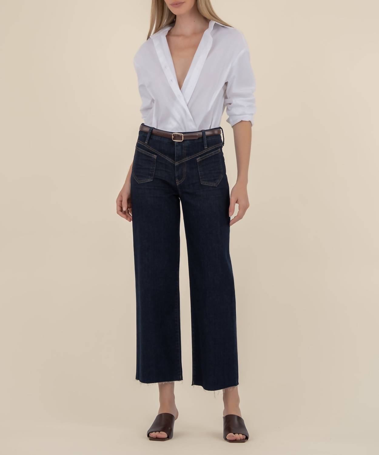 KUT FROM THE KLOTH Charlotte High Rise Wide Leg Jeans in sustain - women's jeans