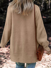 Trendsi - Fuzzy Buttoned Cardigan