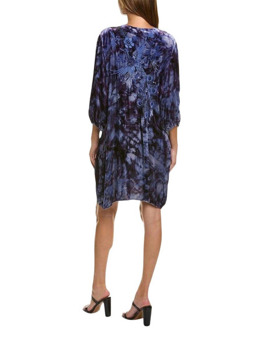 Johnny Was - azure velvet relaxed dress