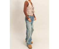 Hyfve - Quilted Vest With Tie-Front And Patch Pockets