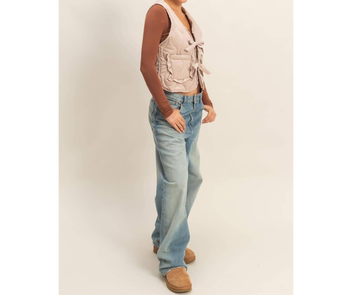 Hyfve - Quilted Vest With Tie-Front And Patch Pockets