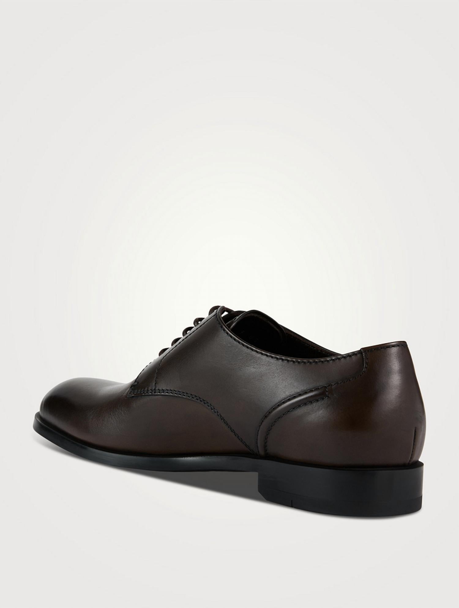 Zegna Men's Siena Flex Derby Shoes in brown - men's shoe - alternate view