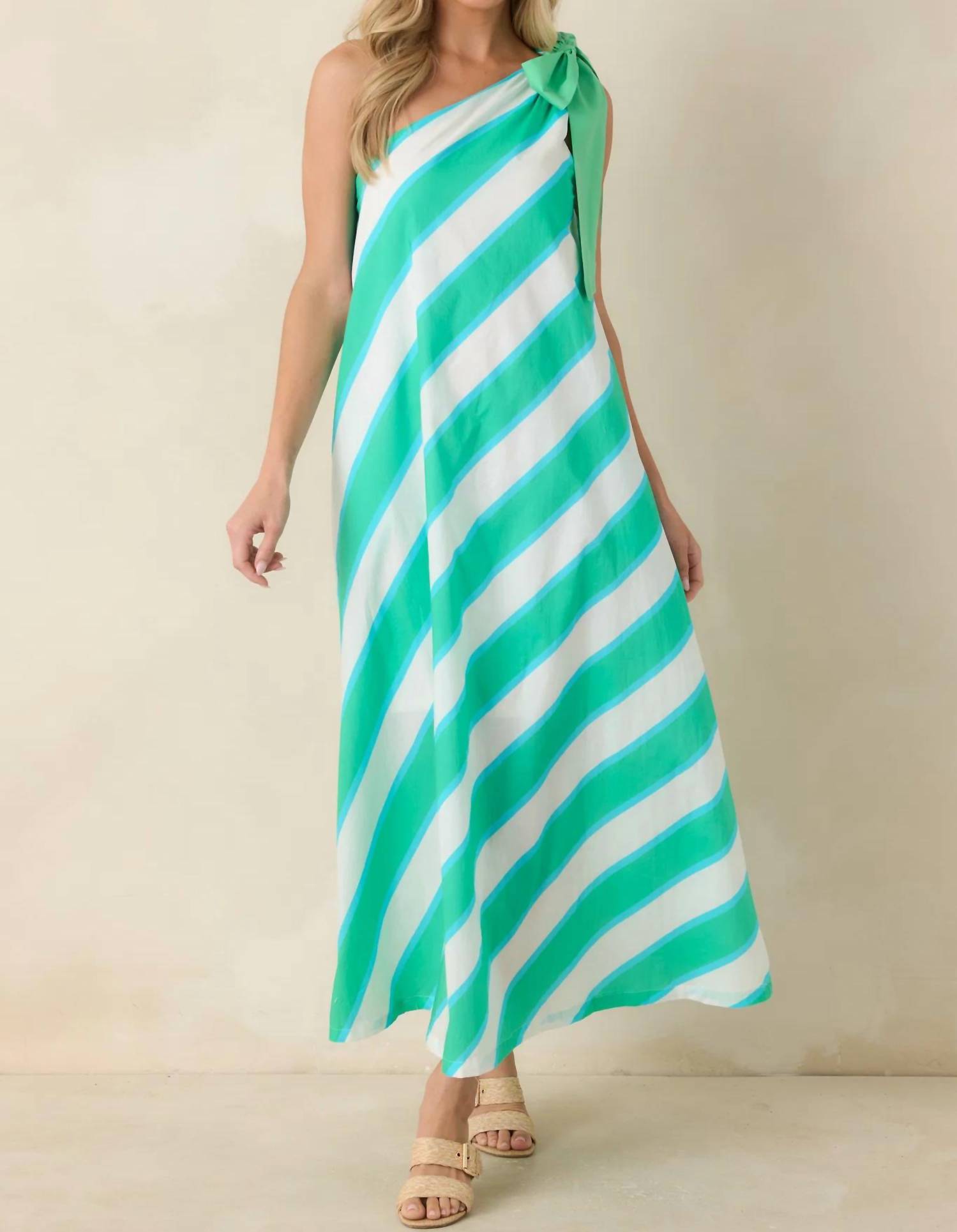 Entro - Bow One Shoulder Midi Dress
