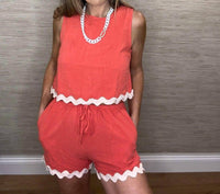 Anniewear - Ric Rac Trim Short Set