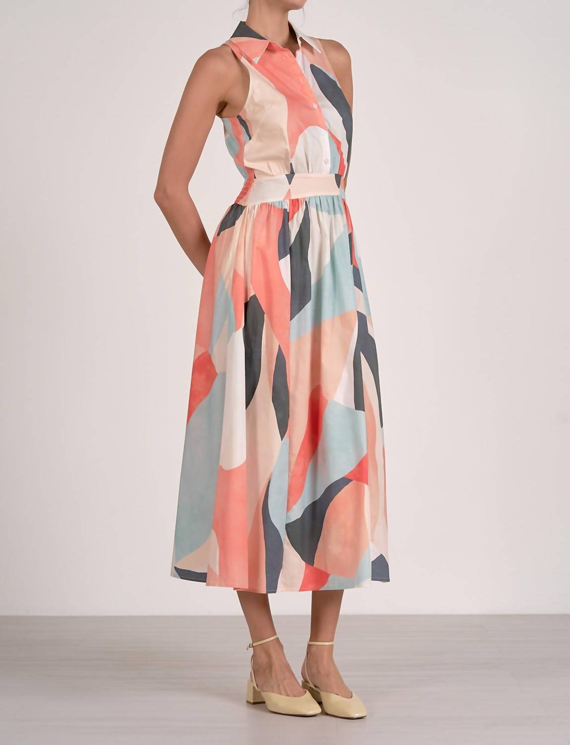ELAN Prism Midi Dress in multicolor - women's dress - detail view