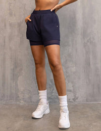 HEROINE SPORT Vera Mesh Shorts in navy - women's shorts - view 4