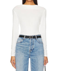 STEVE MADDEN Elvira Long Sleeve Top in whisper white - women's long sleeve top