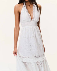 Loveshackfancy - Trix Eyelet Halter Maxi Dress