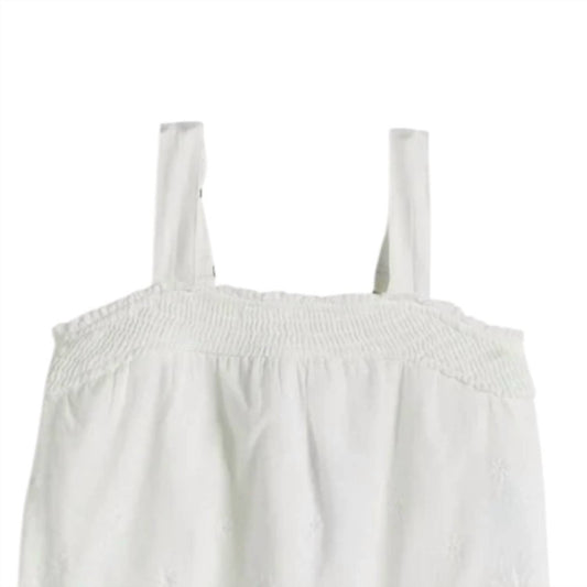 Tractr - Kid's Smocking Floral Eyelet Tank Top