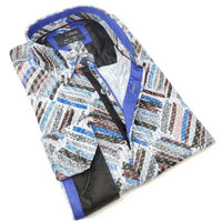 Eight X - Men's Color Brush Jacquard Button Down Shirt With Flocking
