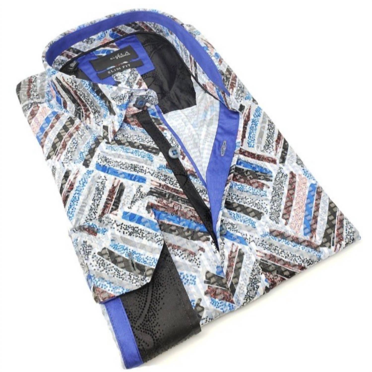 Eight X - Men's Color Brush Jacquard Button Down Shirt With Flocking
