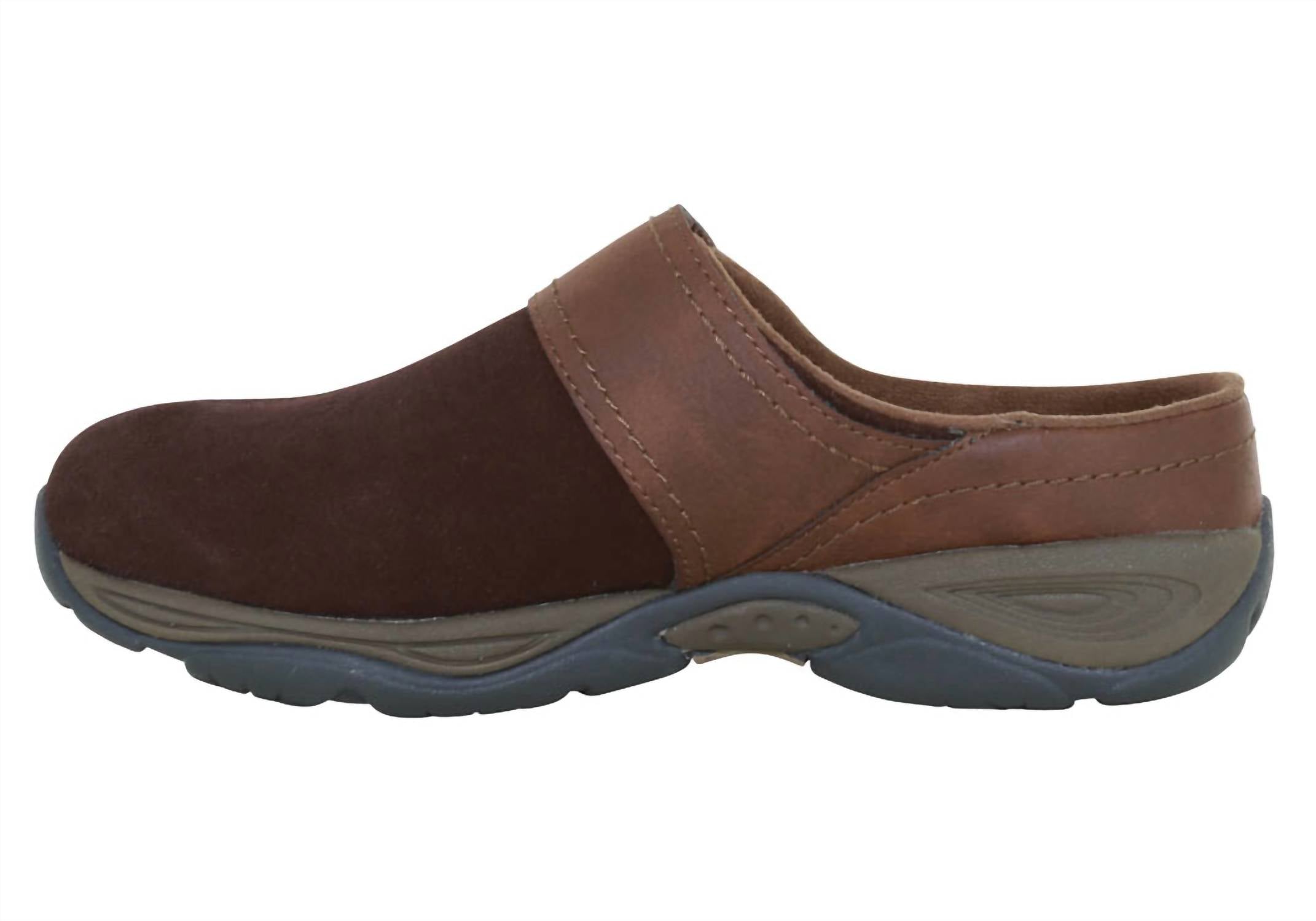 easy spirit Women's Eliana Slip-on Mule in dark plum - women's shoe - detail view
