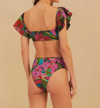Farm Rio - Jardin De Reve Ruffle Bikini Top