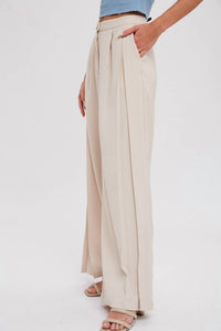 Bluivy - Pintuck Wide Leg Pants