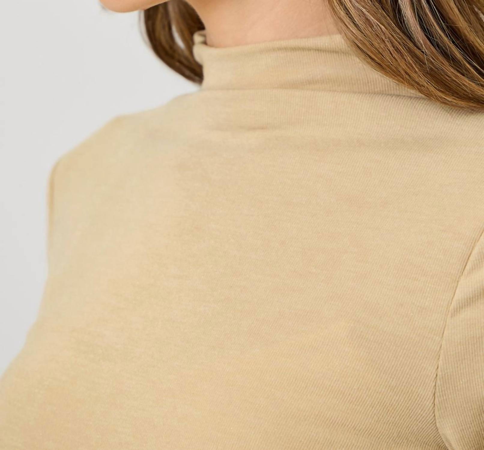 Mystree - Knit Mock Neck Long Sleeve Top