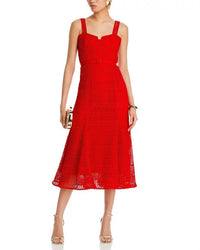 Self-Portrait - Lattice Lace Midi Dress