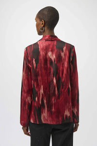 Joseph Ribkoff - Satin Abstract Print Straight Top