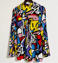 Joidart - Geometric Print Button Up Blouse
