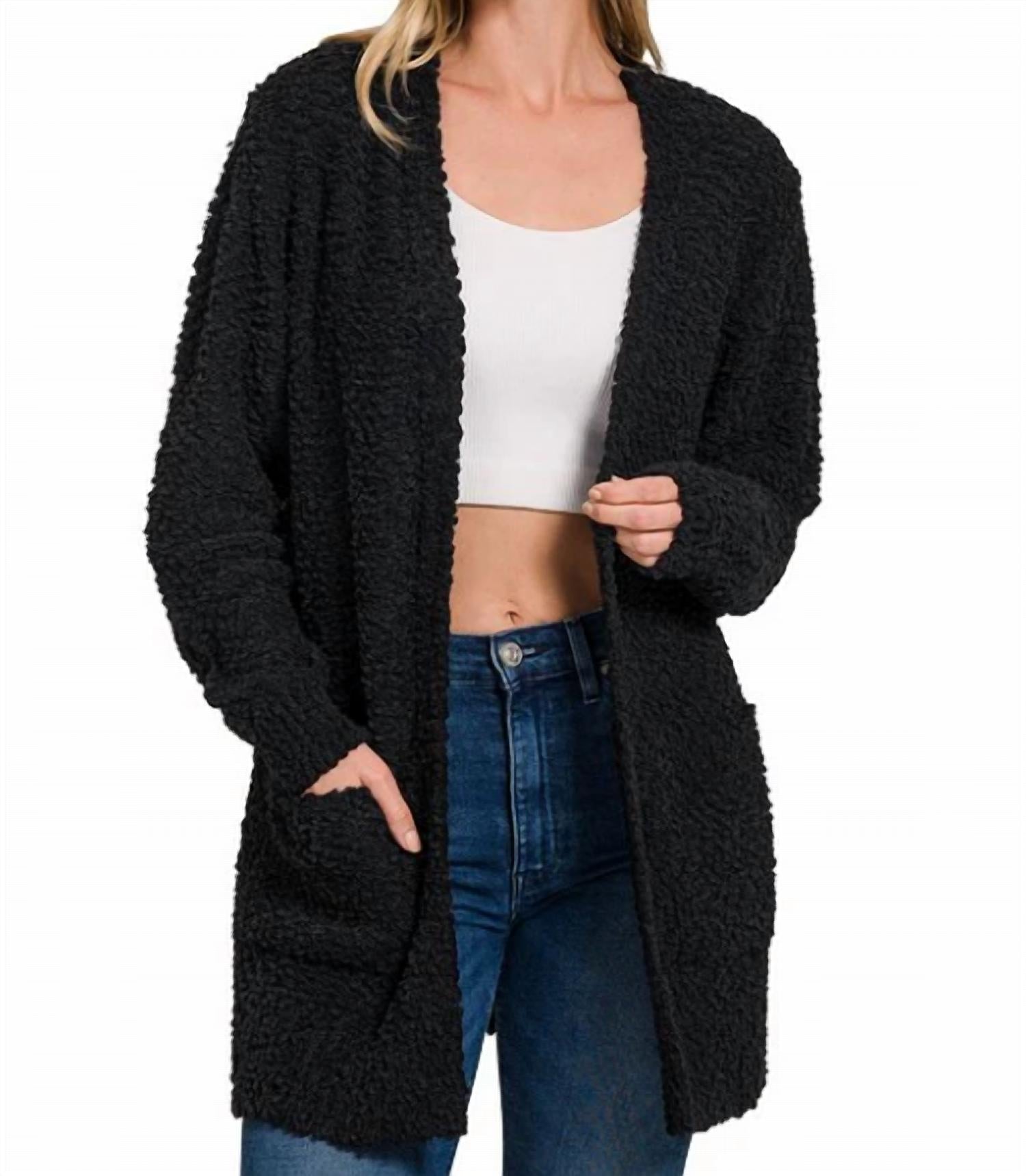 Zenana - Popcorn Sweater Cardigan