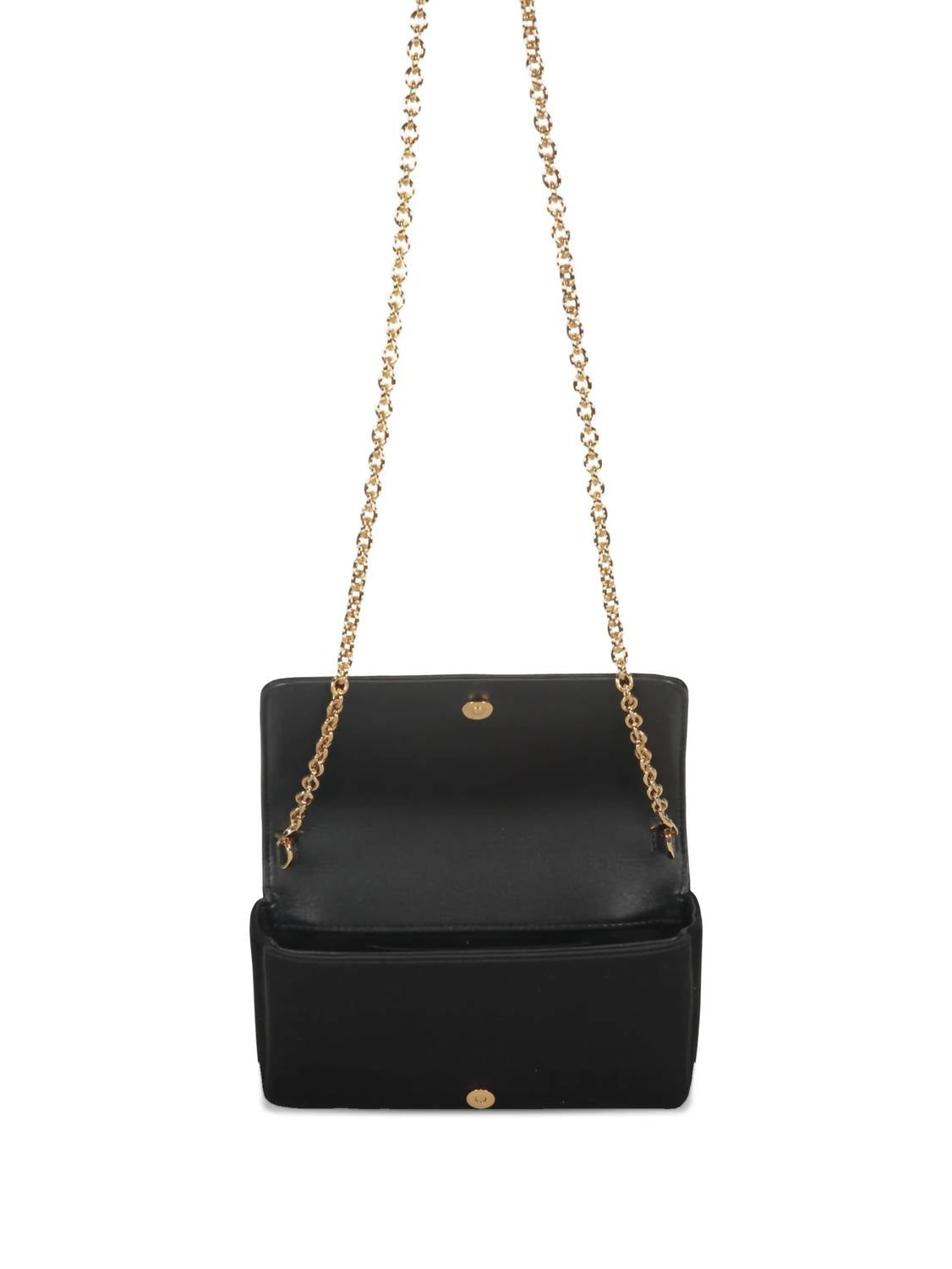 VERSACE Women's Embelished With Golden Closure Clutch Bag in black - women's bag - alternate view
