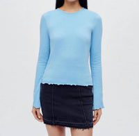 Re/Done - Crinkle Bell Long Sleeve Top