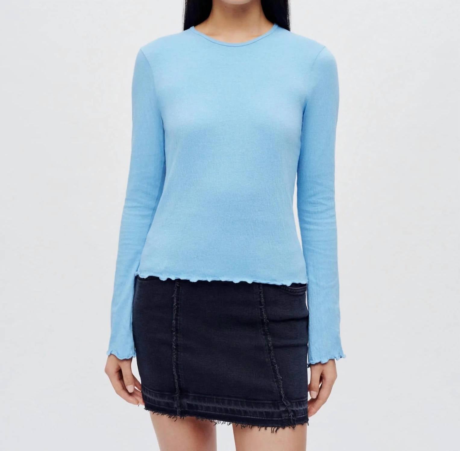 Re/Done - Crinkle Bell Long Sleeve Top