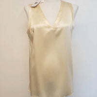 Lafayette 148 Women's Perla Luxe Reversible Silk Charmeuse V-neck Blouse in cream - women's blouse