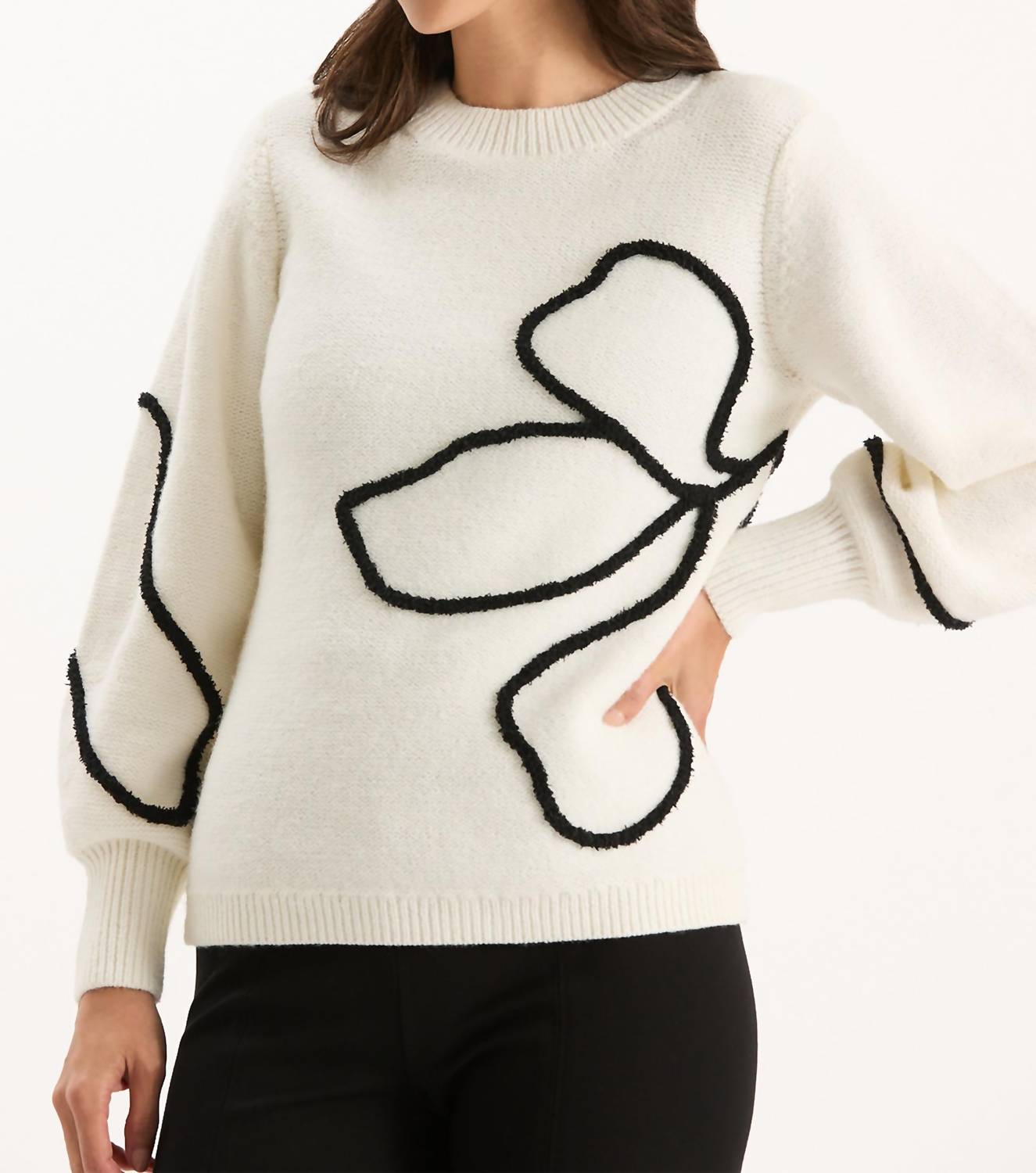 Tyler Boe - Novelty Yarn Sweater With Soutache