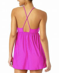 Salt + Cove Halter Cover Up Mini Dress in pink - women's swimwear - detail view