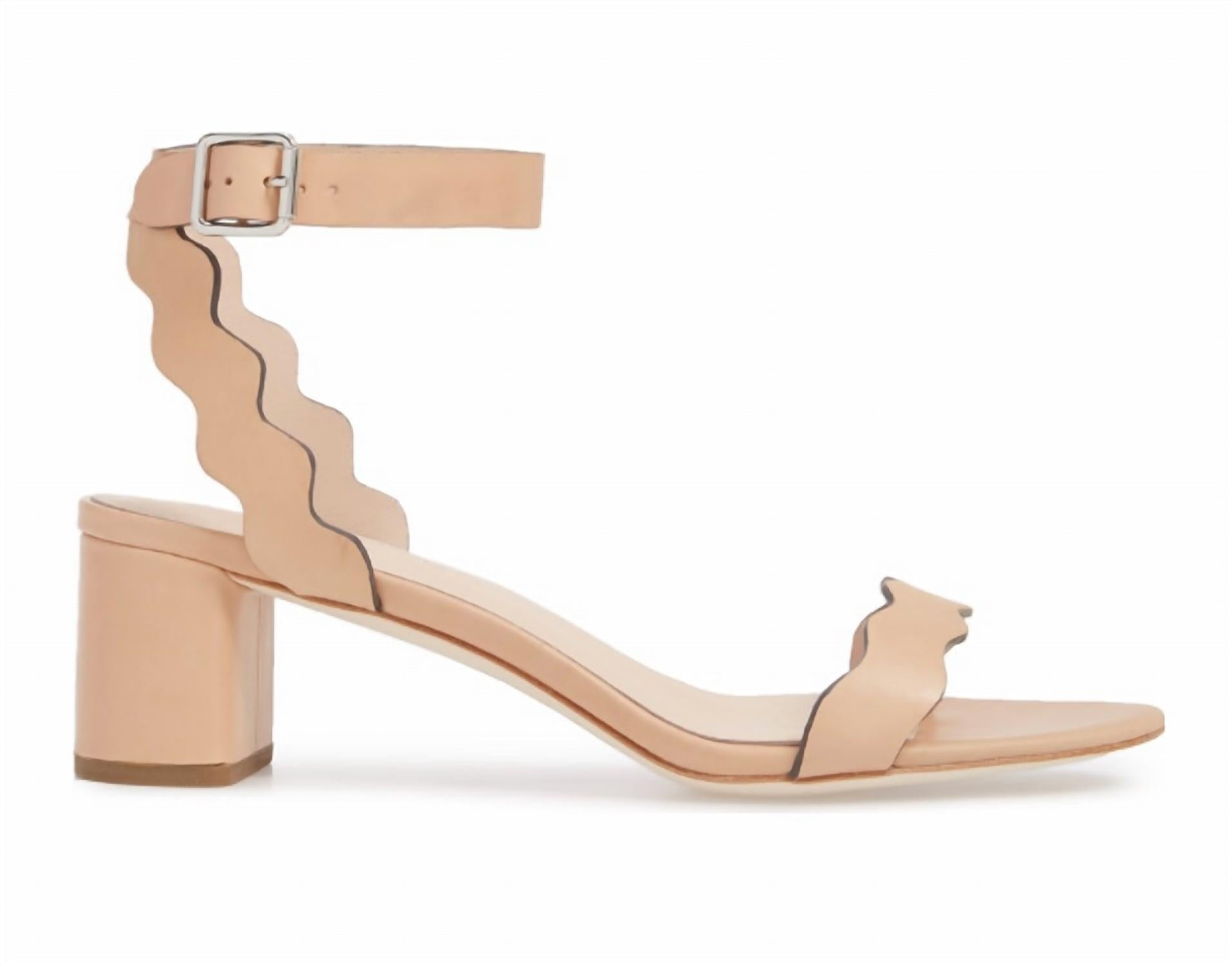 Loeffler Randall - Women's Emi Scalloped Leather Block Sandals