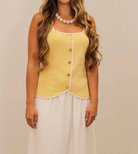 Skies Are Blue - Valentina Contrast Trim Knit Tank Top