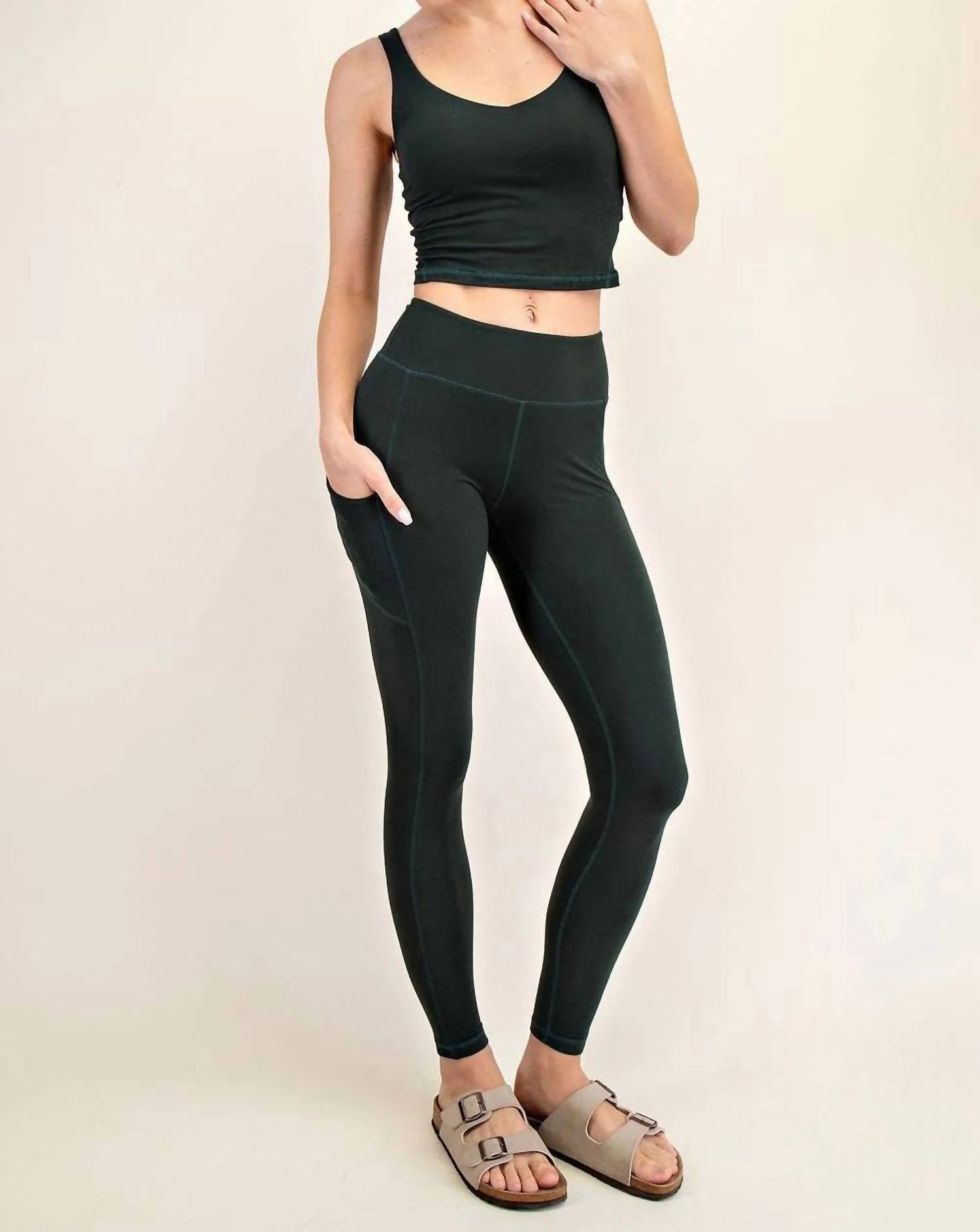 RAE MODE Butter Basic Legging With Pockets in black - women's pants
