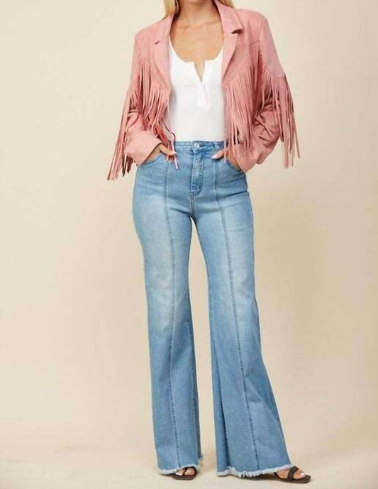 Wisteria Lane - Faux Suede Jacket With Frings