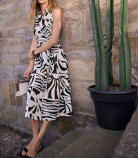 Joseph Ribkoff - Tropical Fit And Flare Wrap Dress