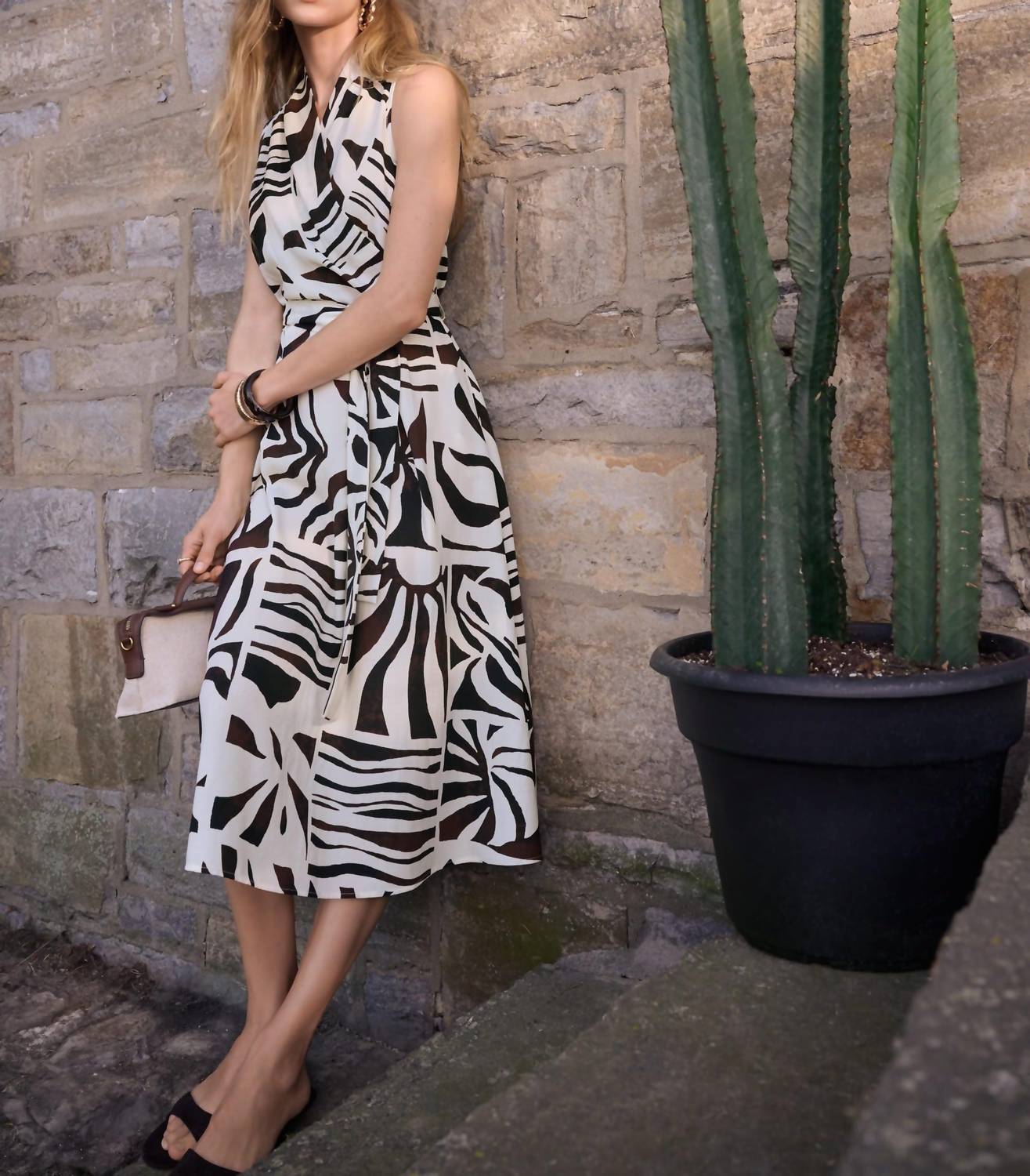 Joseph Ribkoff - Tropical Fit And Flare Wrap Dress