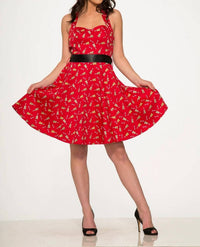 Orchid Bloom - Violin Halter Swing Dress