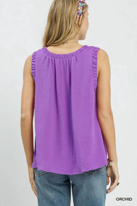 Umgee - Ruffled Neck Sleeveless Top