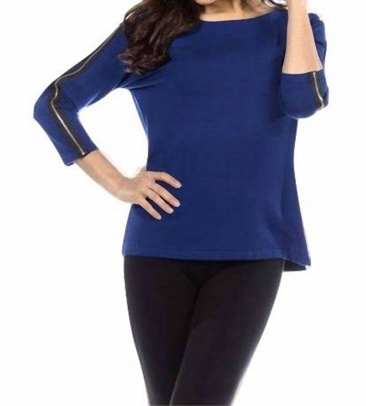 Kashmira Contrast Zip-Sleeve Sweater