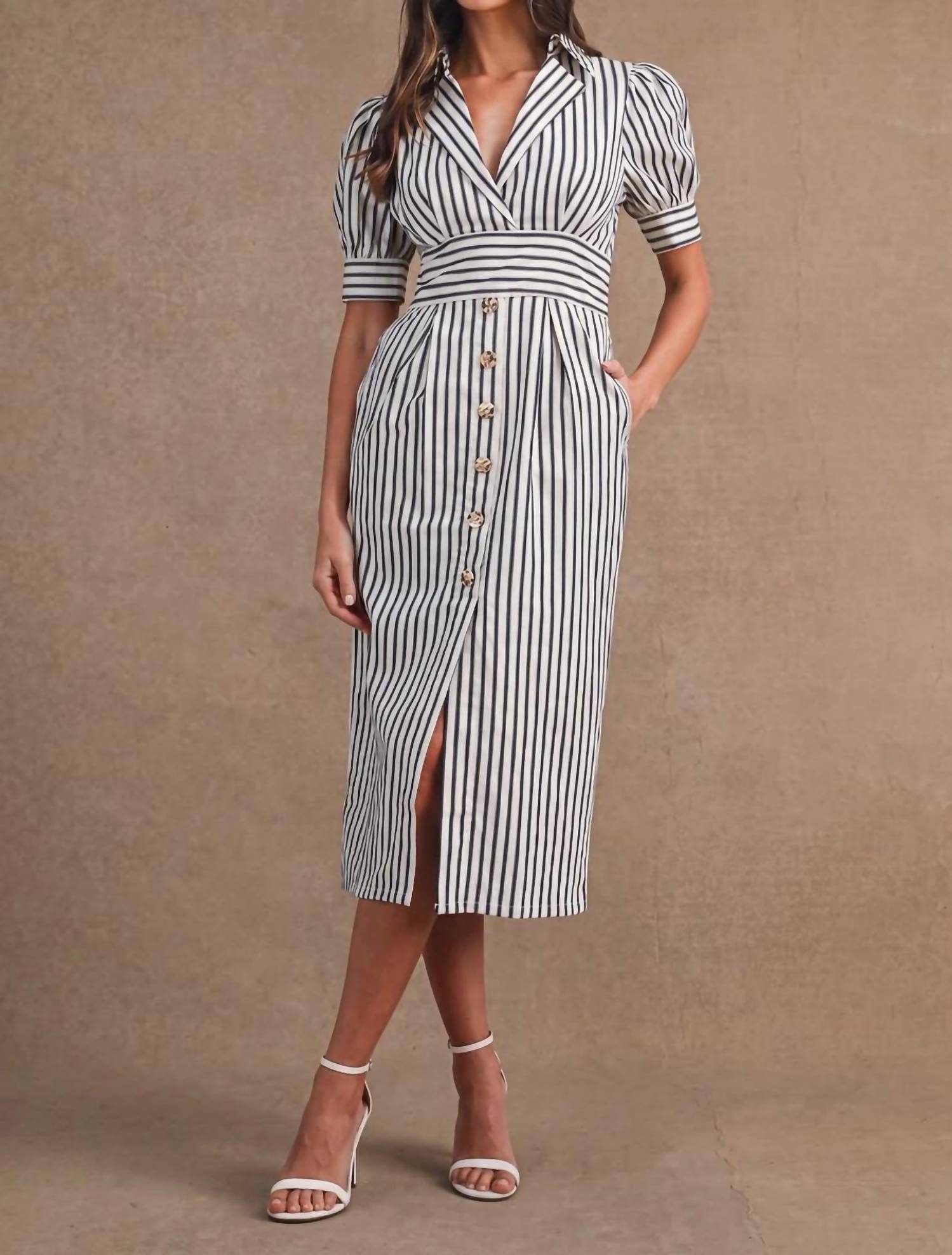 Faye Ellen - Bianca Stripe Midi Dress