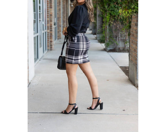 Julia Rose - The Amelia Plaid Jogger Skirt
