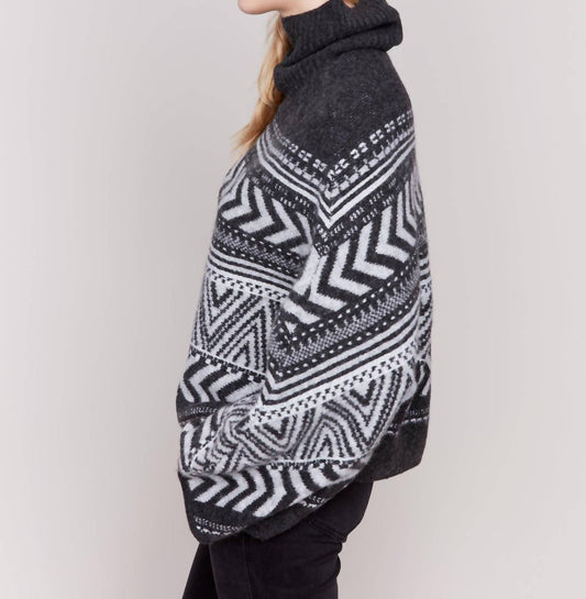 Charlie B - Geometric Jacquard Poncho