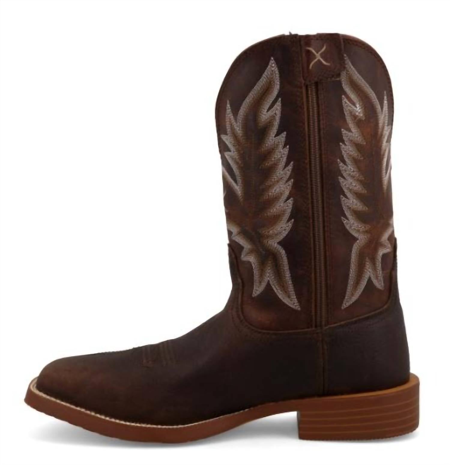 TWISTED X Men's Tech X Zip-side Rubber Sole Boot in tobacco adobe - men's boots