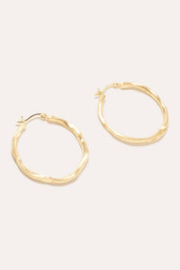Completedworks - Women's Furrowed Vermeil Twisted Hoop Earrings