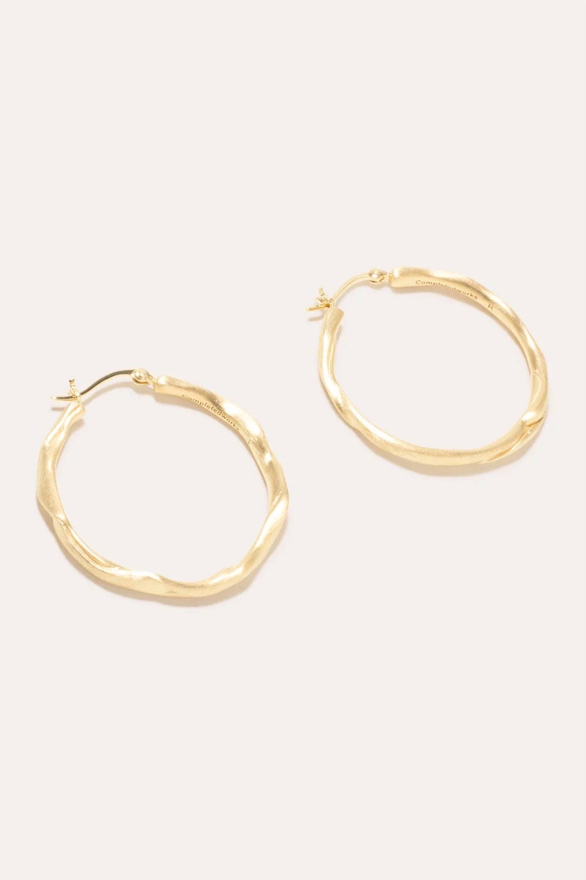 Completedworks - Women's Furrowed Vermeil Twisted Hoop Earrings