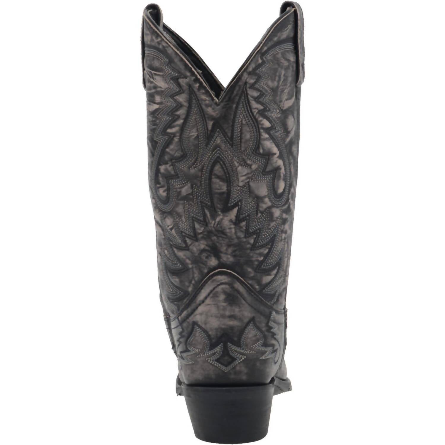 Laredo Men's Garrett Snip Toe Smooth Rubber Sole Cowboy Boot in charcoal - men's boots - view 4
