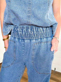 Blu Pepper - Smocked Waist Pocket Detail Pants