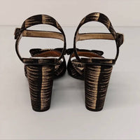 Salvatore Ferragamo - Women's Violet Laminated Leather Heeled Sandals