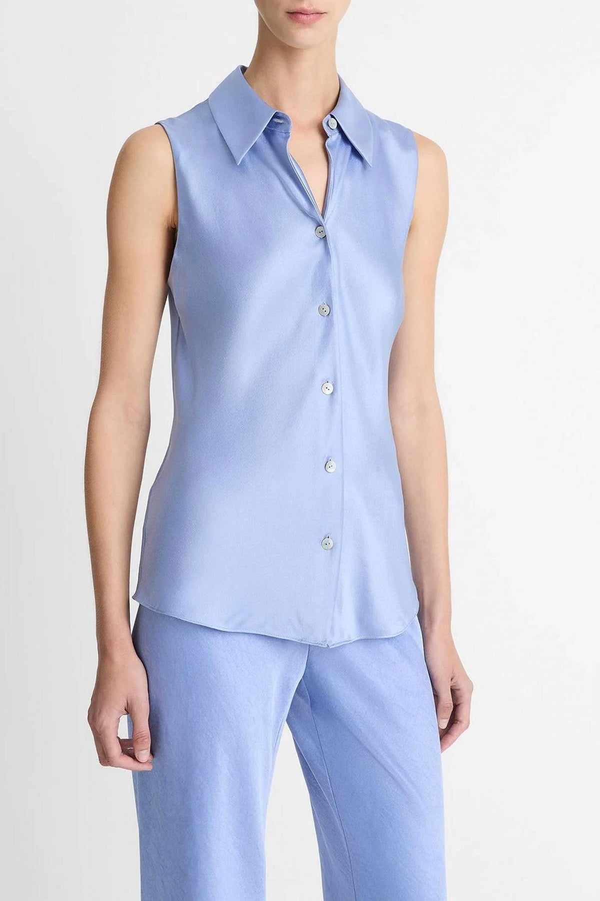 Vince - Sleeveless Bias Shirt