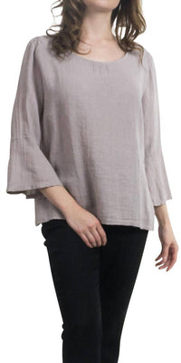 Gigi Moda - Gianni Linen Scoop Neck Top